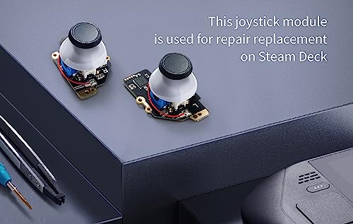 GuliKit Analog Joystick For Steam Deck LCD (Type A&B), Hall Effect No Drift Electromagnetic Thumbstick Replacement, No Soldering, One-Key Calibration, Right & Left Repair Kit with Caps(Not Fit OLED)