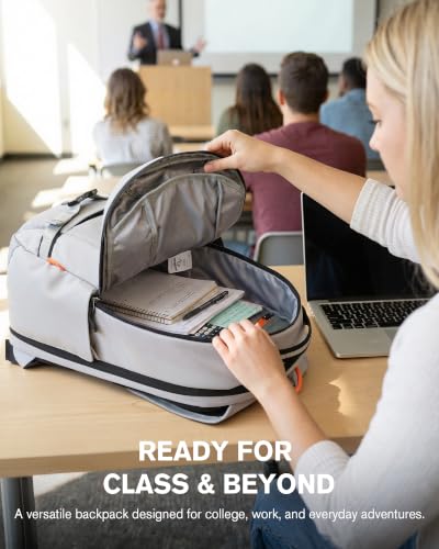 Tolaccea 30L Travel Laptop Backpack TSA Carry-On for Business Trips Commute - color: Light Gray