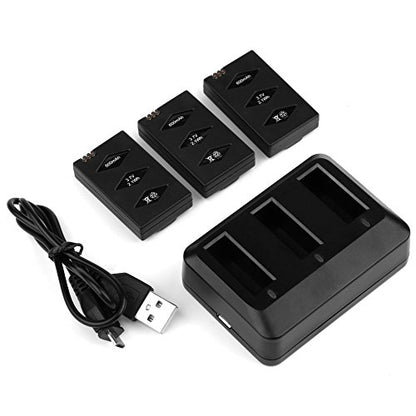 D&F Replacement Battery 3 Pack 660mAh Battery with Rechargeable Charger for Parrot MiniDrone Jumping Sumo,Swing,Mambo,Parrot Mini Drone Rolling Spider