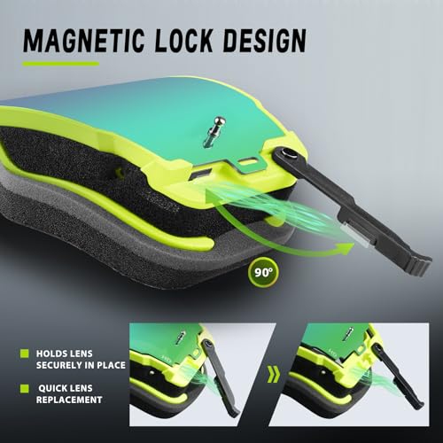 Motocross Goggles Anti-Fog Motorcycle Protective Eyewear for Men - color: Green
