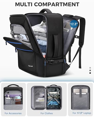 Vancropak Personal Item Backpack for Airlines, Travel Bag Fit 17.3" Laptop - color: Blue