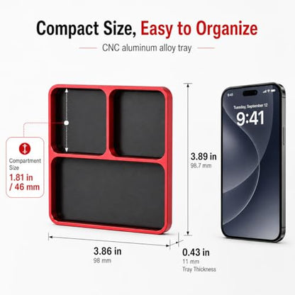 Magnetic Tool Tray for RC Car Drone Electronics Repair Small Parts - color: Red