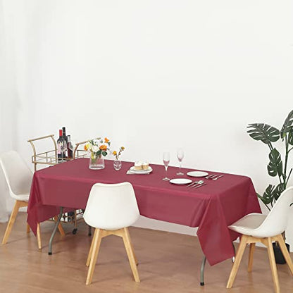 Evershine (12-Pack Heavy Duty Plastic Table Covers Tablecloth (Reusable) (Rectangle 54" X 108", Burgandy) - color: Burgandy, size: 12 PACK Rectangle 54" X 108"