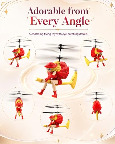 Flying Witch Toy for Kids, Halloween Remote Control Flying Toy - color: Red