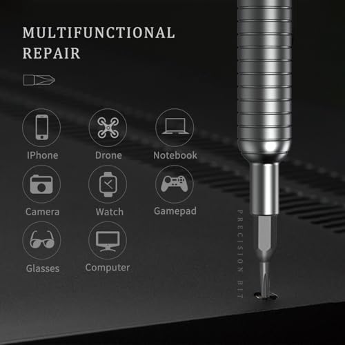 31-in-1 Mini Precision Screwdriver Sets, Portable Magnetic Mini Repair Tool Kit for Phone, Computer, Watch, Laptop, Macbook, Ring Doorbell, Eyeglass, Electronic, Aluminium Alloy Screw Driver