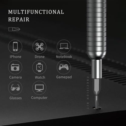 31-in-1 Mini Precision Screwdriver Sets, Portable Magnetic Mini Repair Tool Kit for Phone, Computer, Watch, Laptop, Macbook, Ring Doorbell, Eyeglass, Electronic, Aluminium Alloy Screw Driver