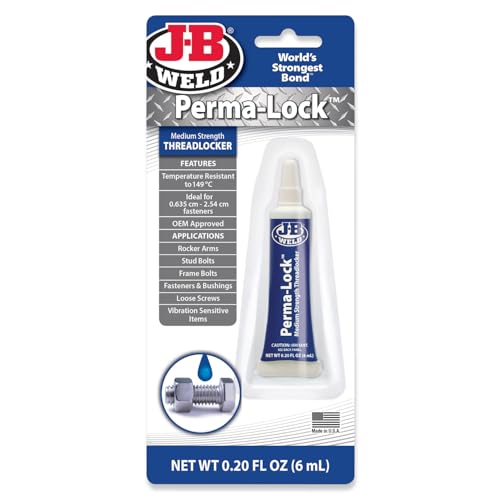 J-B Weld 24206 Perma-Lock Medium Strength Threadlocker - Blue - 6 ml - color: Blue, size: 6 ml