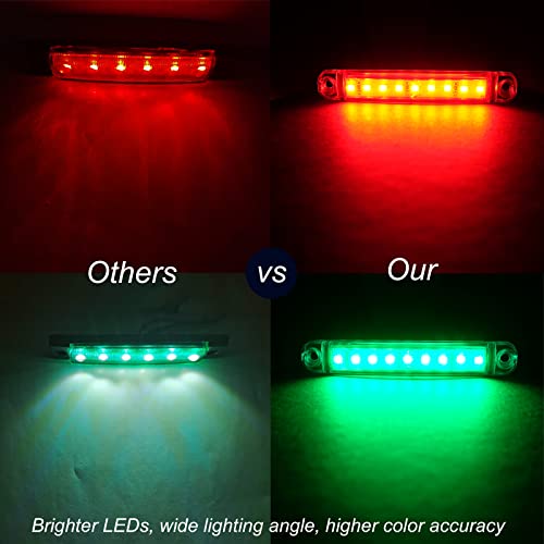 4Pcs Boat Navigation Lights, Red & Green, LED, Suitable for Boat, Stern & Bow Lights - size: 2X Red 2X Green