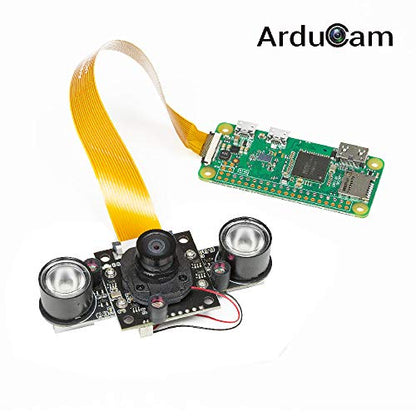 Arducam Day-Night Vision for Raspberry Pi Camera, Automatic IR-Cut Switching All-Day Image All-Model Support, IR LED for Low Light and Night Vision, M12 Lens Interchangeable, OV5647 5MP 1080P