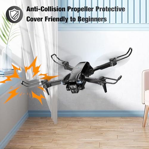 Drone with Camera 1080P HD, Mini Drone for Beginners Kids Adults, Foldable RC Quadcopter with Stable Hover, Trajectory Flight, One Key Take Off/Land, 2 Batteries, Toys for Boys and Girls (Black)