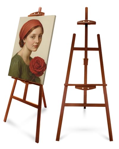 Pine Wood A-Frame Art Easel Stand,Foldable Wooden Easel for Painting,Walnut - style: Walnut
