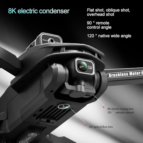 Drone With 4K UHD Camera for Adults, With GPS Drones Dual Cameras Outdoor - color: Black