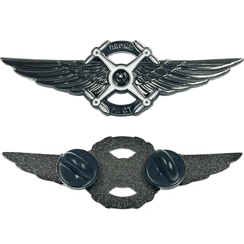 BL5-013 Full Size UAS FAA Commercial Drone Pilot Wings pin Black Tactical
