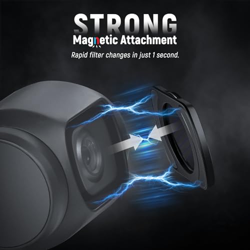 NEEWER Magnetic Filter Set Compatible with DJI Osmo Pocket 3 / Pocket 4 / Xtra Muse, 8x Star + Blue Anamorphic + LPR + Black Diffusion 1/4 Filter for Mist Cinematic Effect - style: 4 Pack Effect Filter