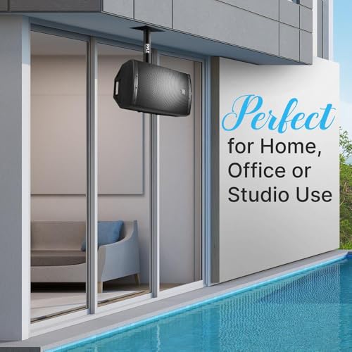 Pyle Universal Speaker Mounting Bracket - Ceiling & Wall Speaker Mount with Adjustable Swivel Tilt, 13.4" Retractable Telescopic Arm, 75 lbs Max Load - Ideal for Home Surround Sound Systems (Pair)