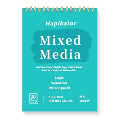 Mixed Media Sketchbook 7"x10" Multimedia Sketchbook, 30 Sheets Sketch Book - size: 7" x 10"