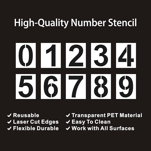 1 Inch Number Stencils Plastic Number Stencils Reusable Digital Painting Templates for Cake Stencil Address Templates - size: 1 Inch
