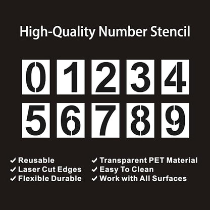 1 Inch Number Stencils Plastic Number Stencils Reusable Digital Painting Templates for Cake Stencil Address Templates - size: 1 Inch