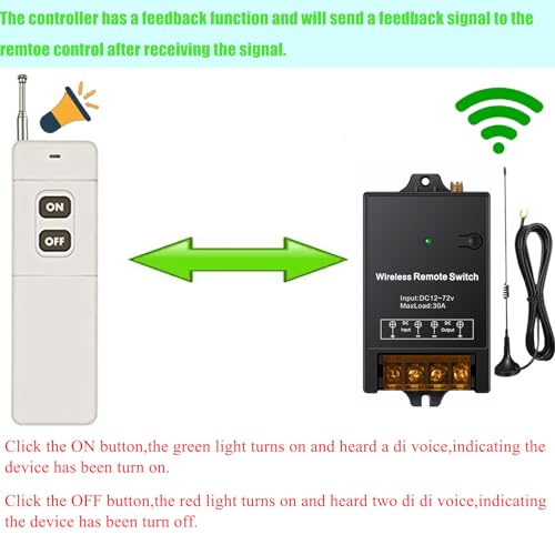 Remote Control Switch,with Feedback Function,1500M Long Range. - size: feedback AC remote switch--40A relay