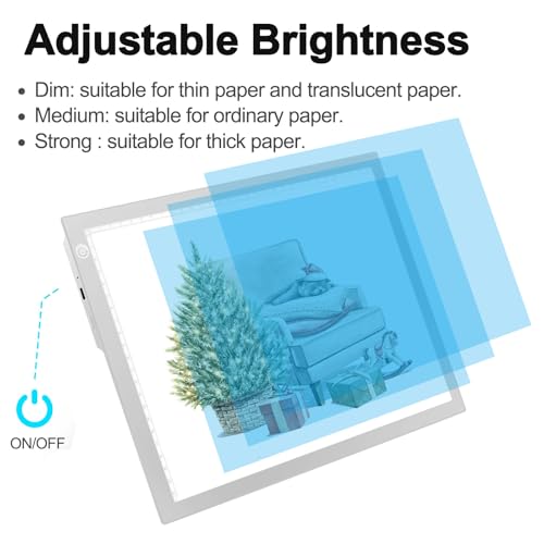 Rechargeable Tracing Light Box, LED Drawing Board for Kids Birthday Gift - color: SILVER, size: 10 x 15 inches