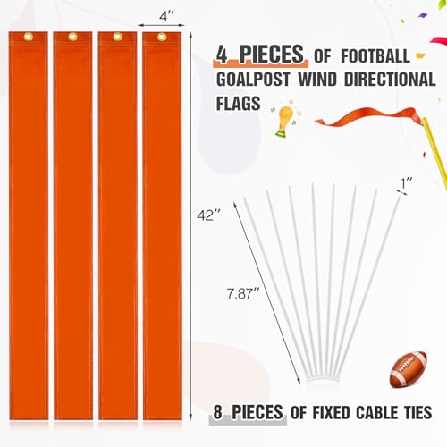 Mepase 4 Pack Football Goalpost Wind Flags, Training Directional Marker