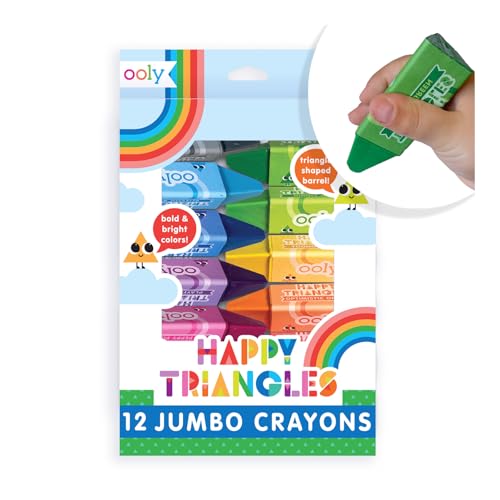 Ooly Jumbo Triangle Crayons for Toddlers, Set of 12 - style: Jumbo Triangle