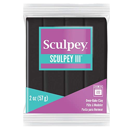 Sculpey III 2oz Black Polymer Clay - Oven Bake Modeling Clay for Sculpting - color: Black