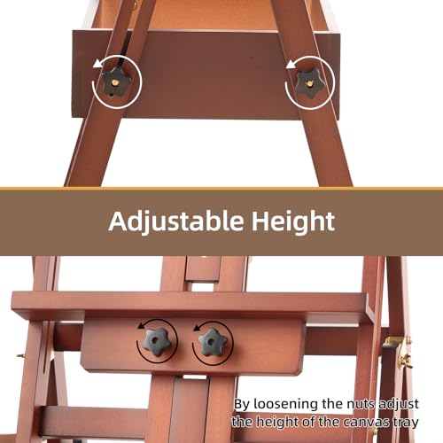 Horizontal Beechwood Studio Easel with Drawer and Palettes, Walnut - style: Horizontal Walnut