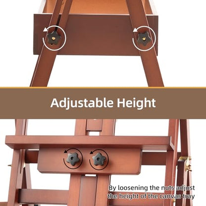 Horizontal Beechwood Studio Easel with Drawer and Palettes, Walnut - style: Horizontal Walnut