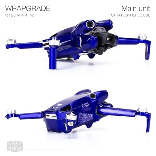 WRAPGRADE Skin Stickers Compatible with DJI Mini 4 Pro | Full Wrap (Stratospher Blue) - color: Stratospher Blue