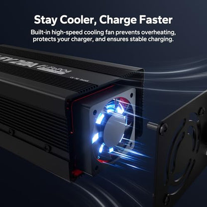 LiTime 12V 20A Lithium Battery Charger, 14.6V Output AC-DC, 0V Activation