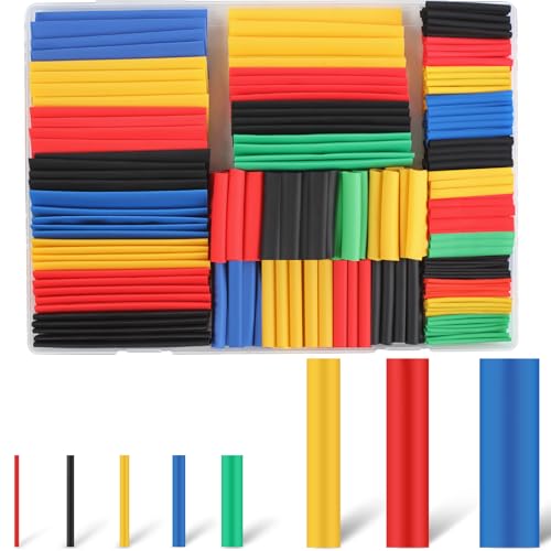 Rindion 270PCS Heat Shrink Tubing Kit, 2:1 Ratio Adhesive Lined, Marine Grade Industrial Heat Shrink Tubing, Long Lasting Insulation Wire Shrink Wrap Tubing- Colorful - size: 270PCS, style: Mix colors