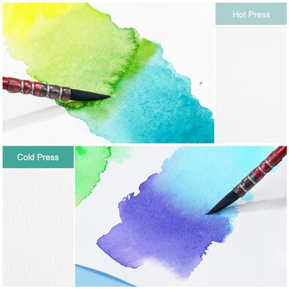 Lightwish Square Watercolor Journal,100% Cotton 24 Sheets Cold Press - color: Deep Green