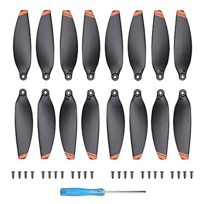 16Pcs Mini 2 Propellers Replacement Low-Noise and Quick-Release Blades Props Compatible with DJI Mini 2 / Mini SE/Mini 2 SE/Mini 4K Drone, Orange - color: Orange
