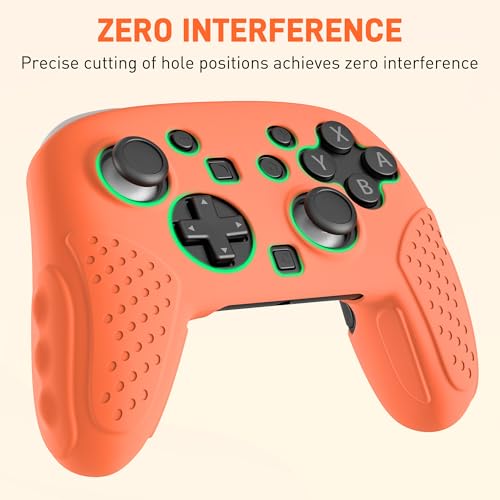 2025 Soft Silicone Case Compatible with Nintendo Switch 2 Pro Controller, Anti-Slip Switch 2 Pro Controller Protective Cover Skin, Ergonomic Comfort Handle Design - Orange - color: Orange