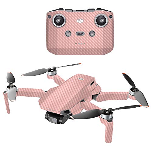 MIGHTY SKINS MightySkins Carbon Fiber Compatible with DJI Mini 2 Portable Drone - Solid Blush | Protective, Durable Textured Carbon Fiber Finish | Easy to Apply and Change Styles | Made in The USA - color: Blush