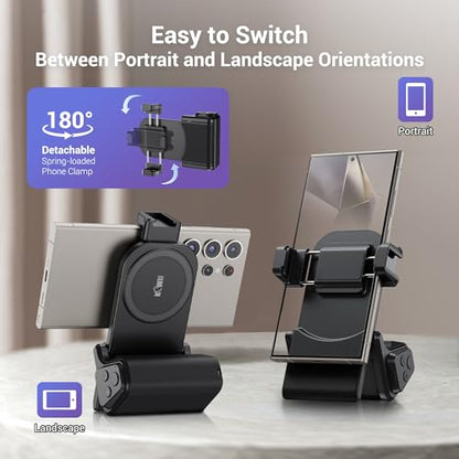 Phone Camera Grip with Remote Control for Smartphones Vlog Shooting - color: Clip on Phone Camera Grip Black
