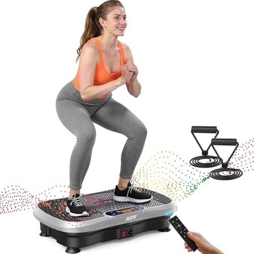 AXV Vibration Plate Exercise Machine Fitness Platform Body Vibrating Board - color: SLIM.SILVER