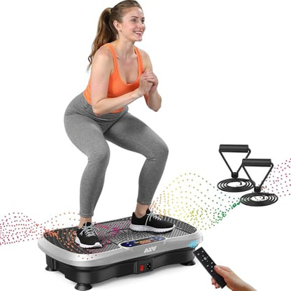AXV Vibration Plate Exercise Machine Fitness Platform Body Vibrating Board - color: SLIM.SILVER