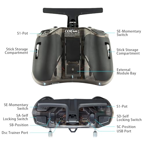 Radiomaster Pocket ELRS Transmitter, Hall Gimbal Portable Mode2 (Charcoal) - color: Charcoal-No Battery