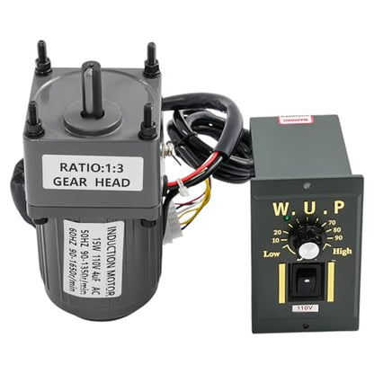 0-450RPM 15W 3K Variable Speed AC Gear Reduction Motor with Controller - color: 15W---3K