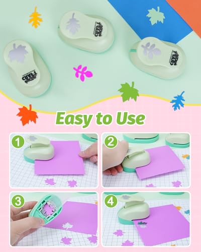 Hole Punches 1 Inch Maple Oak Cherry Leaves Craft Paper Punch Hole Cutter - style: 3 Different Leaf Shapes Set