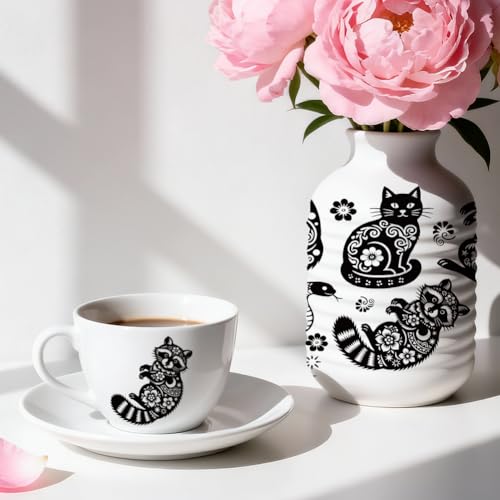 EVERJOYCRAFT 4pcs Underglaze Transfers for Pottery Animal Ceramic Decal - color: Animal Floral