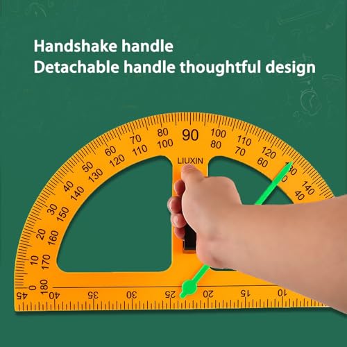 Magnetic Geometry Tool, Protractor, Triangle Rulers Easy Attachment Blackboard Measurement Kit, Teacher Board Protractor Multi-Purpose Kit Large Teaching Aids (Four-Piece Set) - style: Four-piece set