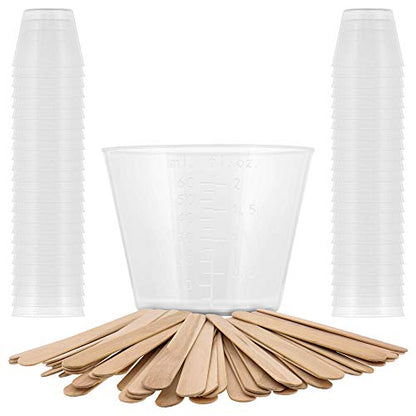 Pouring Masters 2 Oz (60 ml) Liquid Measuring Cups, 50 Pack with 25 Sticks - size: 2-Ounce - Cup