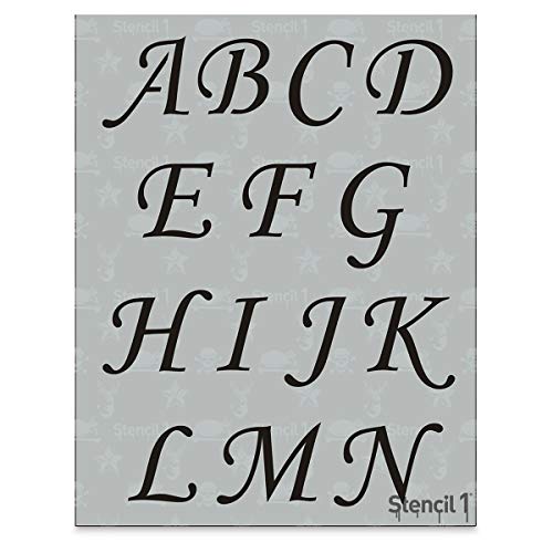 Stencil1 Corsiva Font Stencil 2" Alphabet Letters Painting Craft - size: 2" Letters