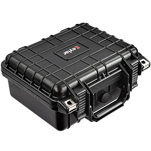 Eylar Small 10.62" Gear, Equipment, Hard Camera Case with Custom Logo Plate, Waterproof with Foam TSA Standards (Black) - color: Black
