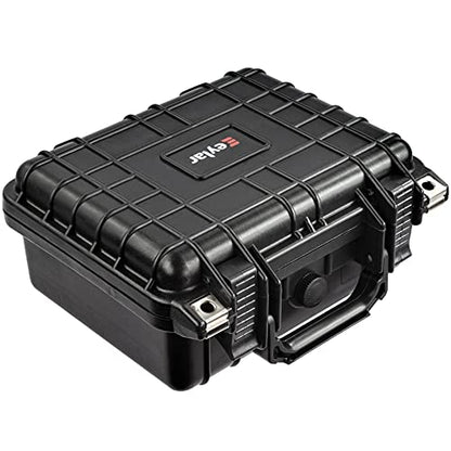 Eylar Small 10.62" Gear, Equipment, Hard Camera Case with Custom Logo Plate, Waterproof with Foam TSA Standards (Black) - color: Black