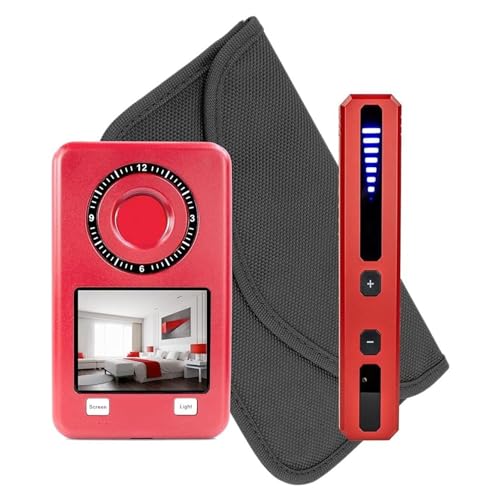 Mic-Lock 2-in-1 Bundle - Camera Finder Pro & Radio Frequency Detector - Anti Spy Hidden Device Finder - Secure Your Space (Red) - color: Red, size: Bundle (RF and Camera Pro)