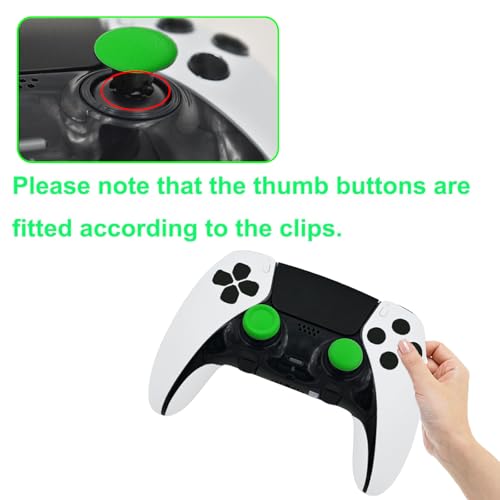 6-in-1 Interchangeable Thumbstick Caps for PS5 DualSense Edge Controller,Swappable Thumbsticks for PS5 Dualsense Controller, Thumbsticks Joysticks Kits Replacement for PS5 Dualsense Controller(Green) - color: Green